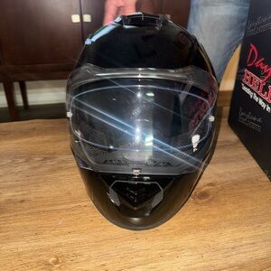 Black Motorcycle Helmet with Bluetooth